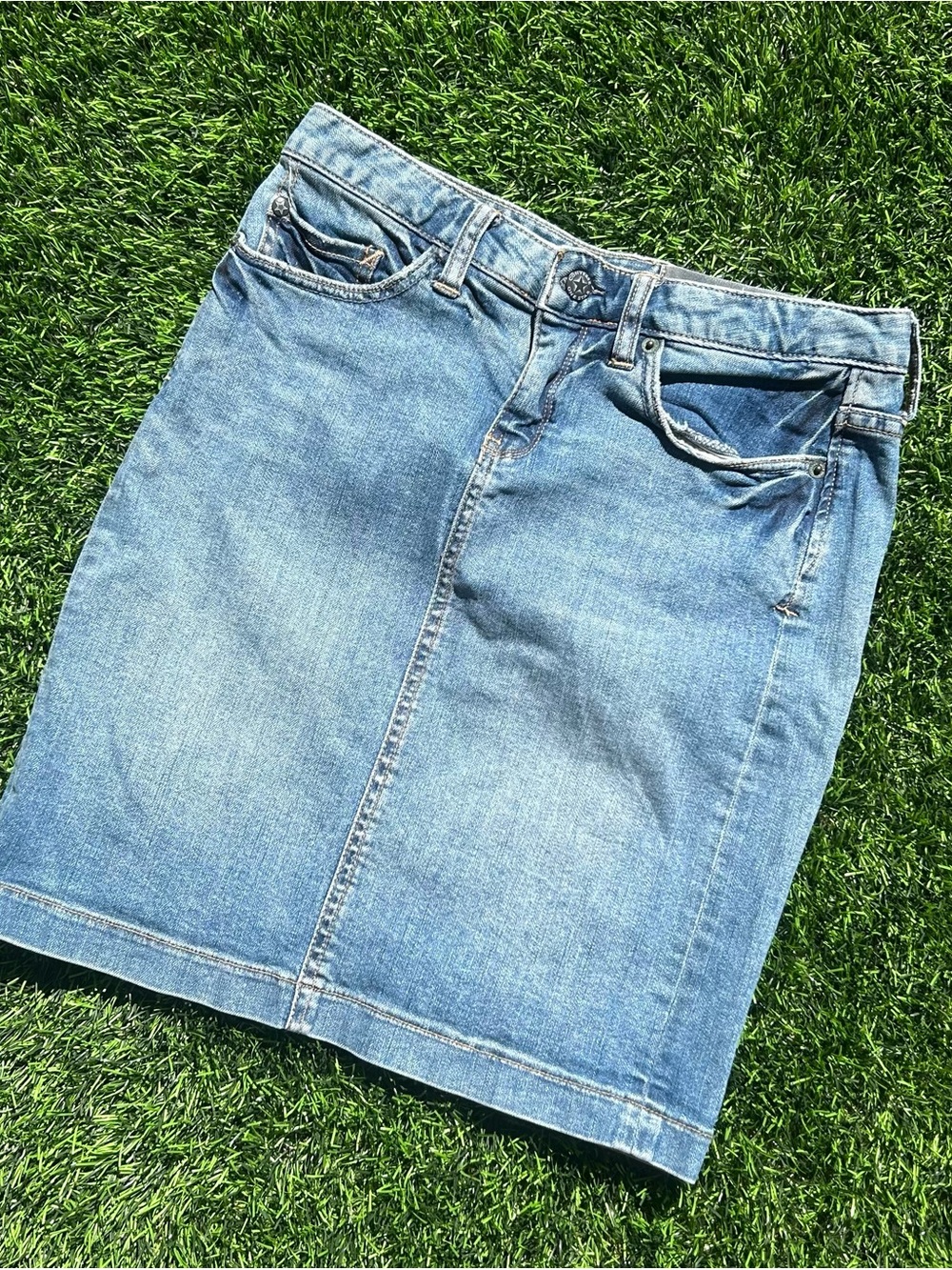 Y2K Converse long denim skirt